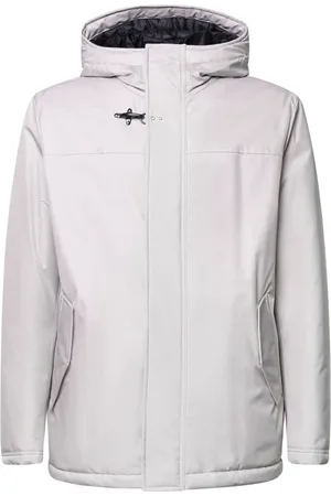 FAY Jassen, Heren, Wit, S, Nylon, Nylon Caban met Geïntegreerde Capuchon