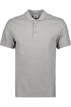 Burberry Tops, Heren, Grijs, M, Katoen, Klassieke Polo Shirt Lente-Zomer 2024