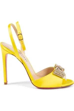 DEE OCLEPPO Schoenen, Dames, Geel, 36 EU, Satijn, Kristalboog Satijnen Hakken - Geel