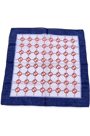 Gucci Pre-owned, Dames, Blauw, ONE Size, Katoen, Pre-owned Cotton scarves