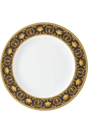 VERSACE Interieur, unisex, Geel, ONE Size, Barok Zwart Dinerbord