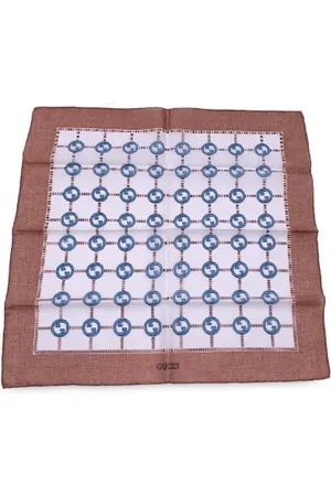 Gucci Pre-owned, Dames, Blauw, ONE Size, Katoen, Pre-owned Cotton scarves