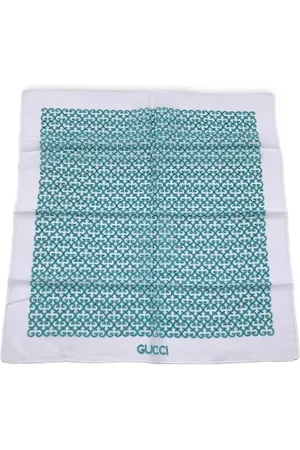 Gucci Pre-owned, Dames, Groen, ONE Size, Katoen, Pre-owned Cotton scarves
