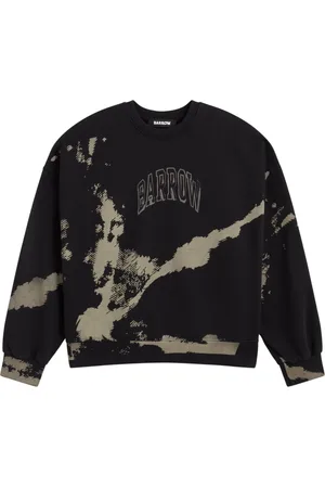 BARROW Sweatshirts & Hoodies, Heren, Zwart, S, Katoen, Abstract Logo Oversized Unisex Sweatshirt