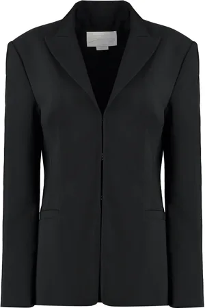 GENNY Jassen, Dames, Zwart, M, Polyester, Gewatteerde Revers Kraag Techno Stof Jas