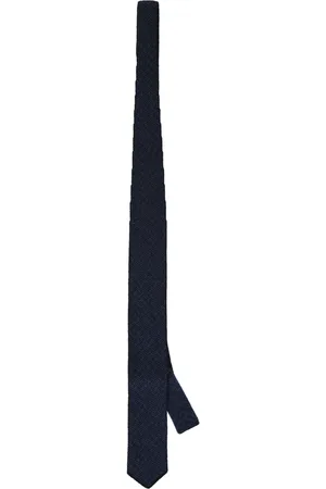 corneliani Accessoires, Heren, Blauw, ONE Size, Kasjmier, Luxe Zig Zag Zijde Kasjmier Stropdas