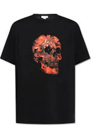 Alexander McQueen Tops, Heren, Zwart, L, Katoen, Casual Katoenen T-shirt