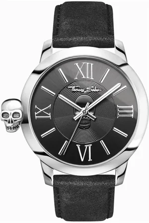 Thomas Sabo Accessoires, Heren, Zwart, ONE Size, Herenhorloge Rebel With Karma 46 mm Leren Band Wa 0296-218-203-46 MM