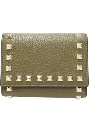 VALENTINO Pre-owned, Dames, Groen, ONE Size, Leer, Tweedehands leren portemonnees