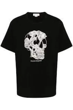 Alexander McQueen Tops, Heren, Zwart, M, Katoen, Casual Katoenen T-shirt