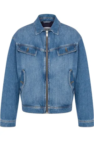 Moschino Jassen, Heren, Blauw, L, Katoen, Blauwe Katoenen Regular Fit Jas