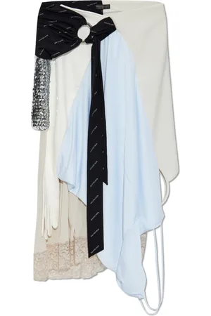 Balenciaga Rokken, Dames, Veelkleurig, S, Asymmetrische rok met logo