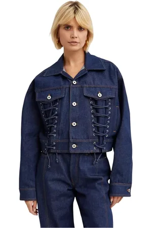 Jean Paul Gaultier Jassen, Dames, Blauw, M, Denim, Navy Denim Veterjack