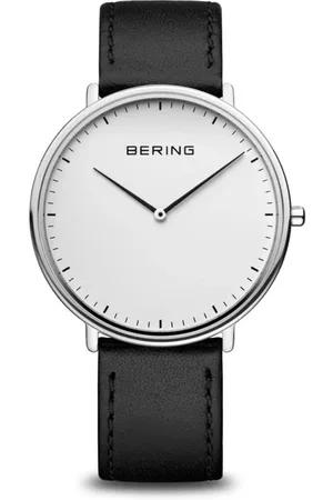 Bering Accessoires, Heren, Grijs, ONE Size, Leer, Unisex Horloge Ultra Dun 39 mm Band Kalfsleer 15739-404