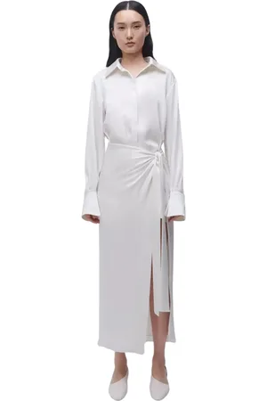 Simkhai Kleedjes, Dames, Wit, S, Polyester, Witte Samba jurk met klassieke kraag