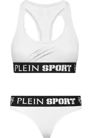 Philipp Plein Ondergoed, Dames, Wit, S, Katoen, Witte lingerie set met logo