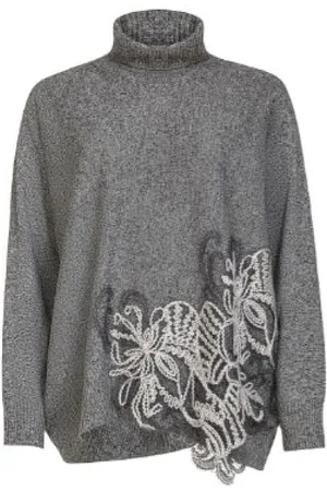 D.EXTERIOR Truien, Dames, Grijs, L, Stijlvolle Sweaters Collectie
