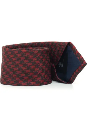 corneliani Accessoires, Heren, Rood, ONE Size, Wol, Hondentand Ontwerp Wol Zijde Stropdas