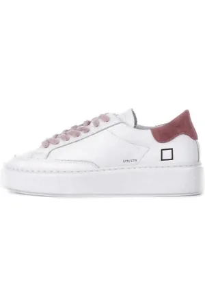 D.A.T.E. Schoenen, Dames, Wit, 36 EU, Leer, Witte leren sneakers met logo