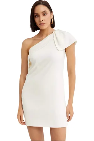 Roland Mouret Kleedjes, Dames, Wit, S, Polyester, Witte Asymmetrische Mini Jurk