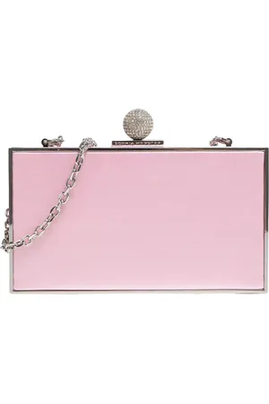 SOPHIA WEBSTER Tassen, Dames, Roze, ONE Size, Satijn, Roze Satijnen Clara Clutch Tas