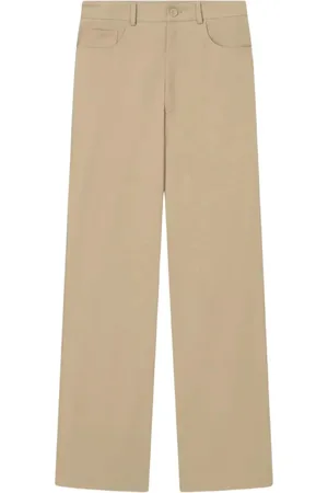 Nanushka Broeken, Dames, Groen, XS, Katoen, Beige Josine Broek Loose Fit