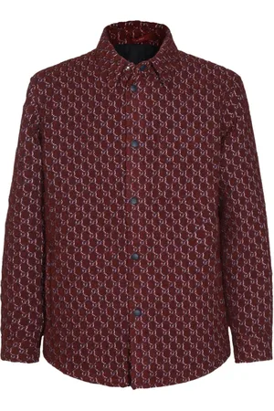 Gucci Jassen, Heren, Rood, L, Wol, Wollen Casual Jas met Logopatroon