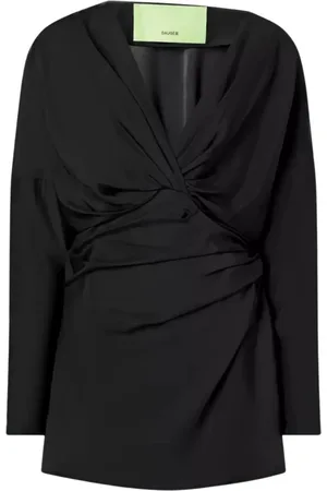 GAUGE81 Kleedjes, Dames, Zwart, L, Zwarte gedrapeerde Asuka jurk
