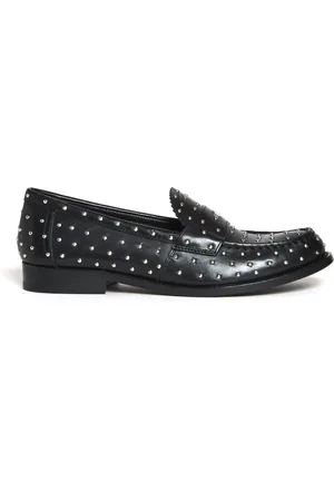 Tory Burch Schoenen, Dames, Zwart, 38 1/2 EU, Leer, Zwarte Stud Loafer Klassieke Stijl
