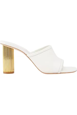 Simkhai Schoenen, Dames, Wit, 37 EU, Leer, Witte sandalen met hak Winston stijl