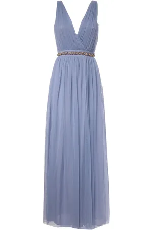 ERMANNO SCERVINO Kleedjes, Dames, Paars, S, Lange Viscose Jurk met Rits