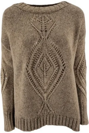 D.EXTERIOR Truien, Dames, Bruin, XS, Bruine Trui met Open Details