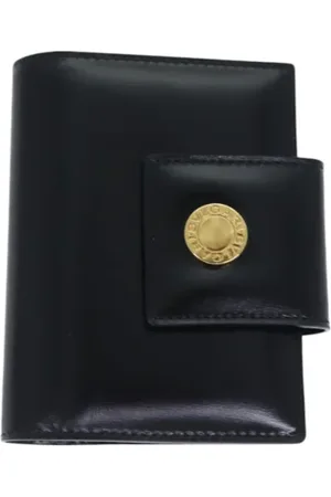 Bvlgari Pre-owned, Dames, Zwart, ONE Size, Leer, Tweedehands leren portemonnees