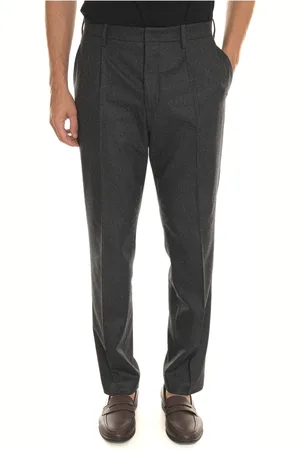 hindustrie Broeken, Heren, Grijs, S, Wol, Flanellen Chino Broek met Front Darts
