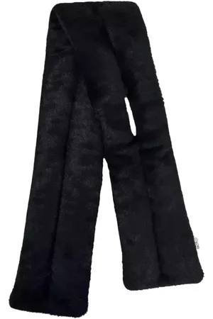 Ruslan Baginskiy Accessoires, Dames, Zwart, ONE Size, Polyester, Faux Fur Logo Sjaal