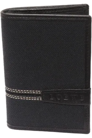 Loewe Pre-owned, Heren, Zwart, ONE Size, Leer, Tweedehands leren portemonnees