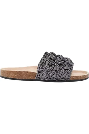 J.W.Anderson Schoenen, Dames, Grijs, 41 EU, Katoen, Donkergrijze Geweven Sandalen