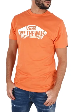 Vans Tops, Heren, Oranje, L, Katoen, Katoen Logo TShirt - Oranje Print