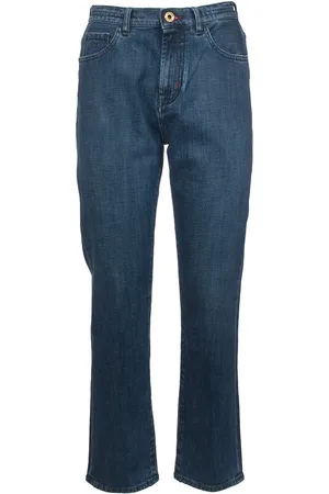 Jacob Cohen Jeans, Dames, Blauw, W31, Katoen, Holly Crop Jeans met Logo Detail