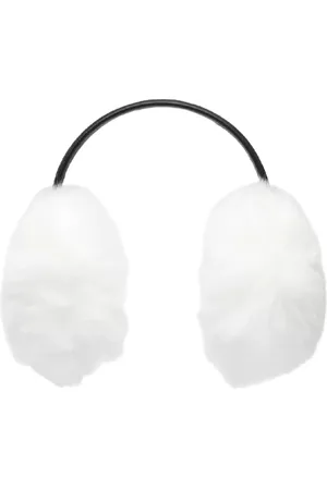 YVES SALOMON Accessoires, Dames, Wit, ONE Size, Witte Bont Oorwarmers Winter Accessoire