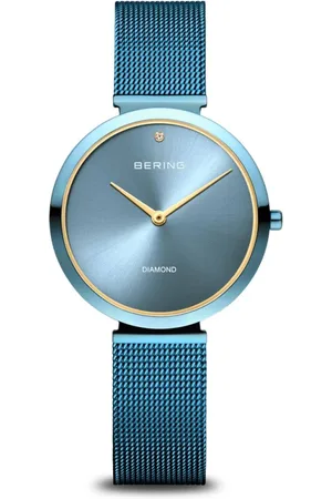 Bering Accessoires, Dames, Blauw, ONE Size, Dameshorloge Charity 32 mm 3 ATM saffierglas Slim Design Armband Milanese 18132-Charity 1