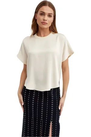 Simkhai Tops, Dames, , S, Polyester, Addy Dames T-shirt Korte Mouw