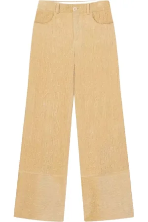 AERON Broeken, Dames, , S, Katoen, Crème Corduroy Wijde Pijp Broek