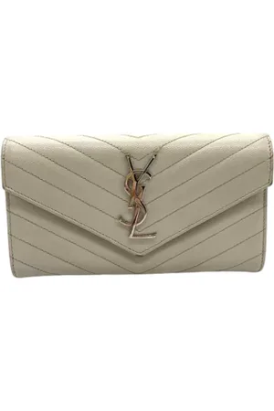 Saint Laurent Pre-owned, Dames, , ONE Size, Leer, Tweedehands leren portemonnees