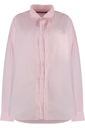 Y / PROJECT Blouses & Shirts, Dames, Roze, M, Katoen, Katoenen overhemd met borstzak