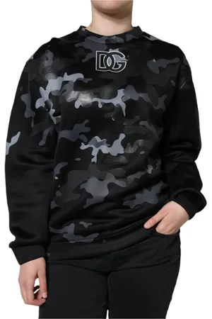 Dolce & Gabbana Sweatshirts & Hoodies, Dames, Veelkleurig, M, Nylon, Camouflage Logo Ronde Hals Sweater