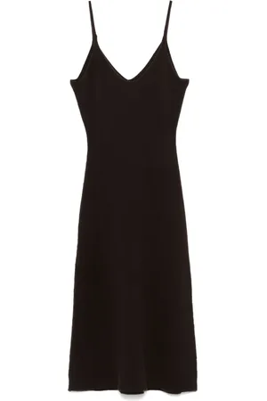 OFFICINE GENERALE Kleedjes, Dames, Bruin, M, Wol, Donkere Koffie Merino Wol Jurk