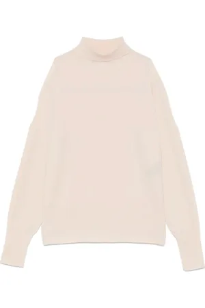 D.EXTERIOR Truien, Dames, , M, Wol, Roomwit Gebreide Turtleneck Sweater