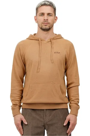 MC2 SAINT BARTH Sweatshirts & Hoodies, Heren, Bruin, L, Geborduurde hoodie Willbur sweatshirt
