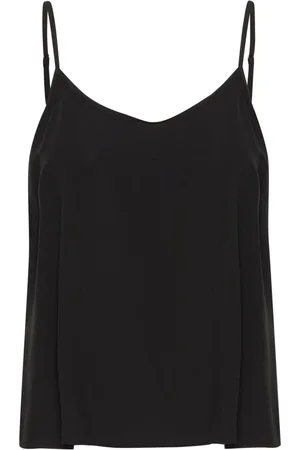Karen by Simonsen Tops, Dames, Zwart, XS, Verstelbare Band Slip Top Meteoriet Blouse